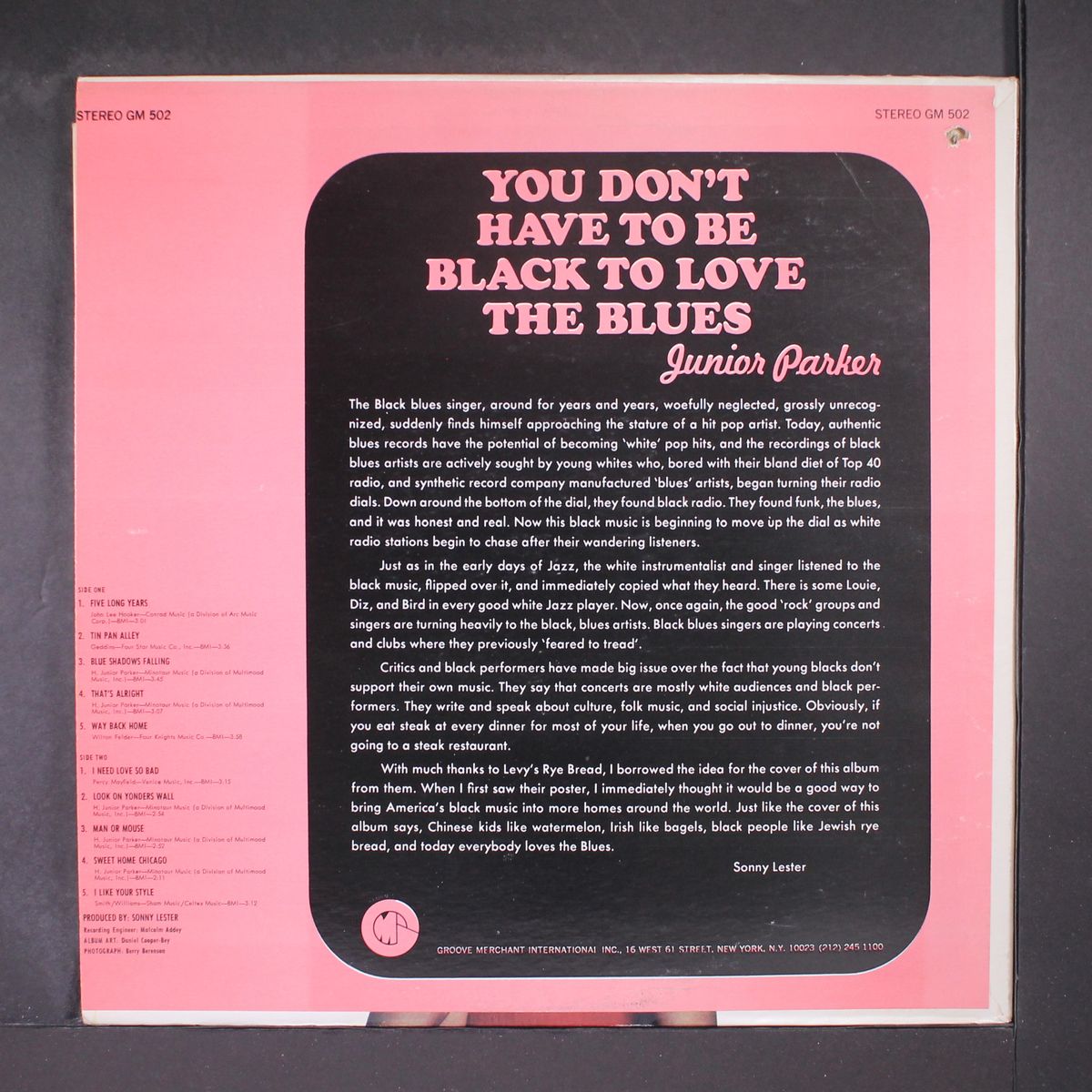 you don't have to be black to love the blues by JUNIOR PARKER