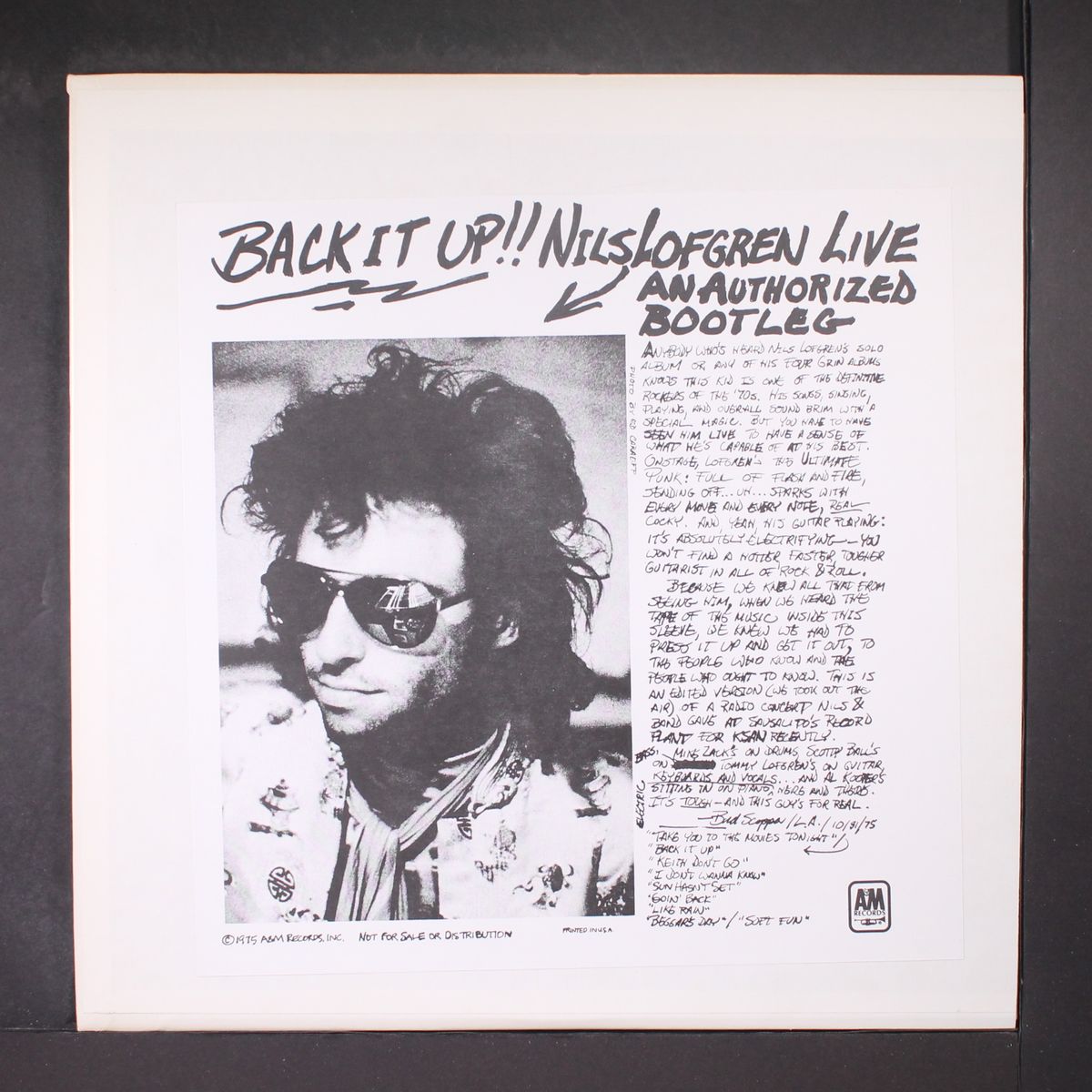 live - back it up! by NILS LOFGREN