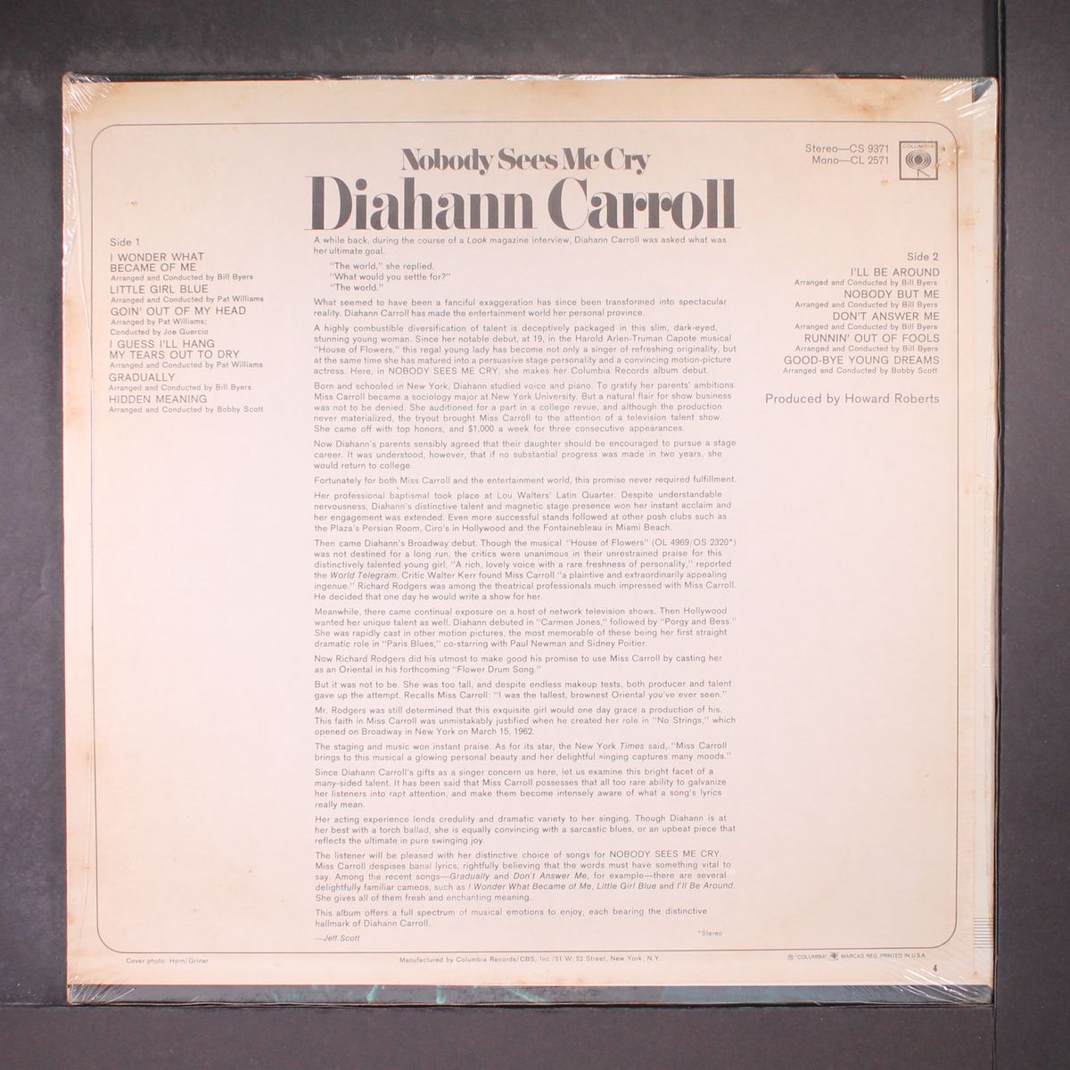 nobody sees me cry by DIAHANN CARROLL