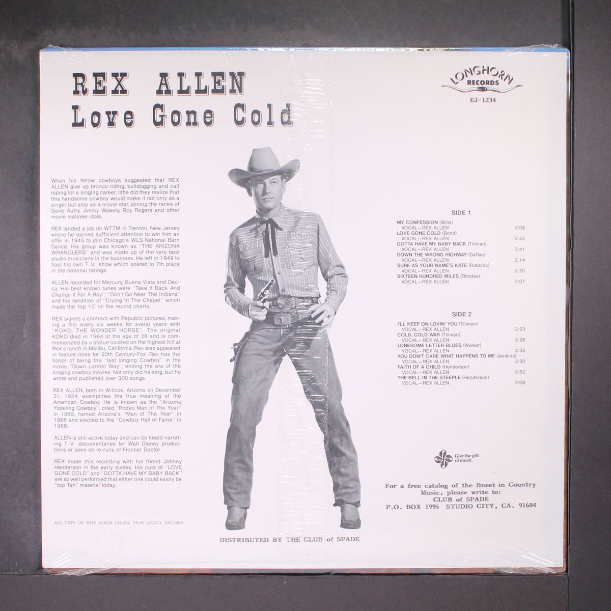 love gone cold by REX ALLEN