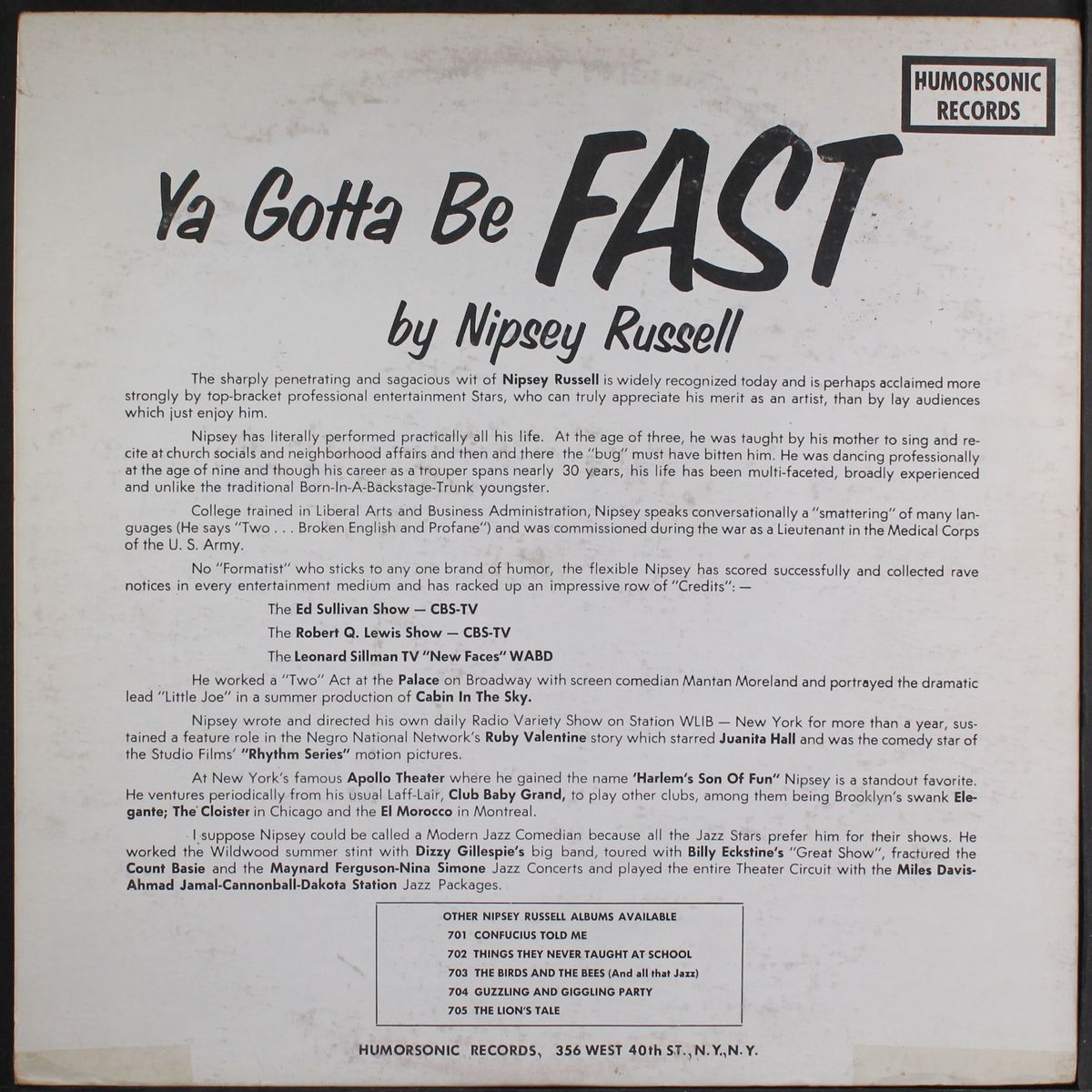 ya gotta be fast by NIPSEY RUSSELL