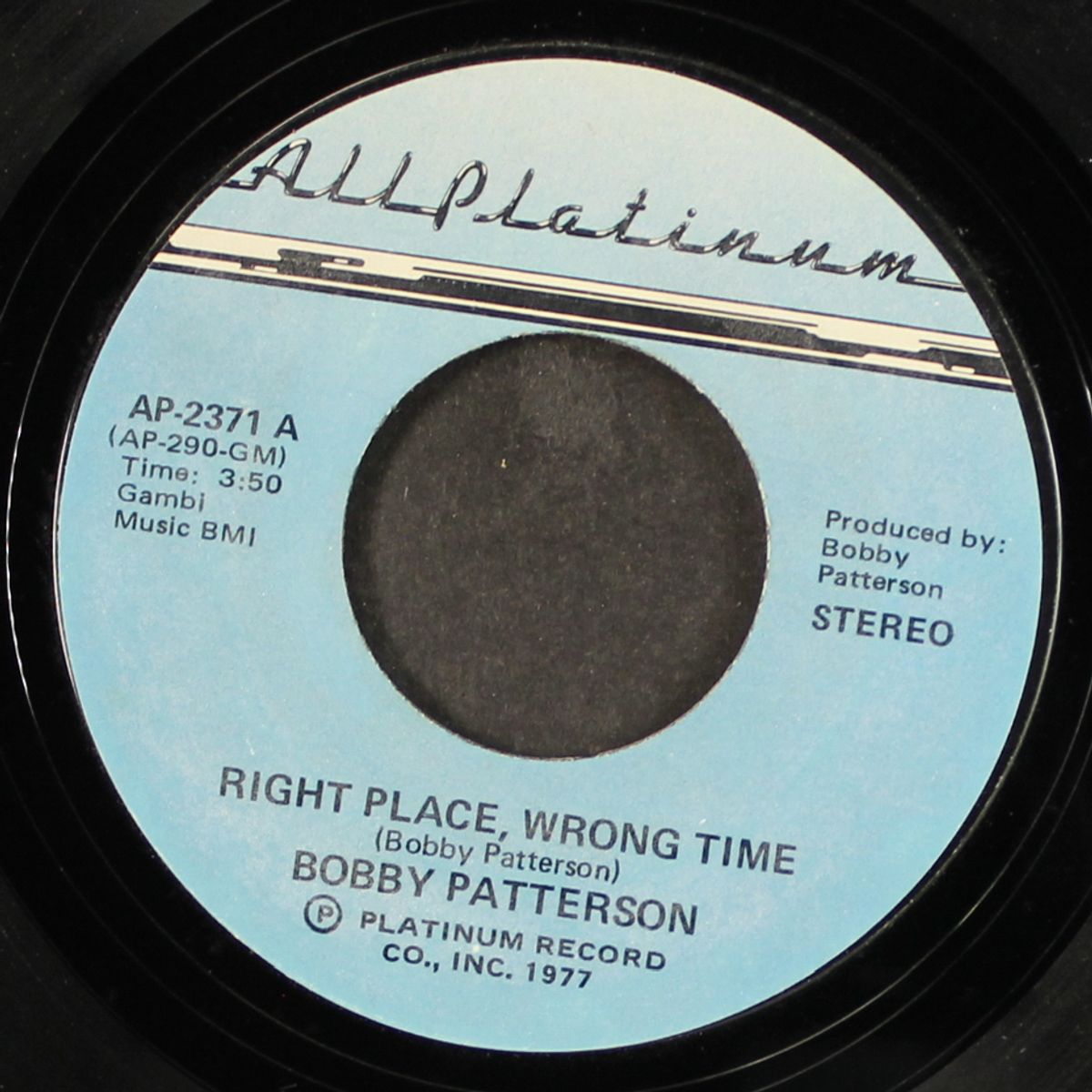 right place, wrong time / i got a suspicion by BOBBY PATTERSON
