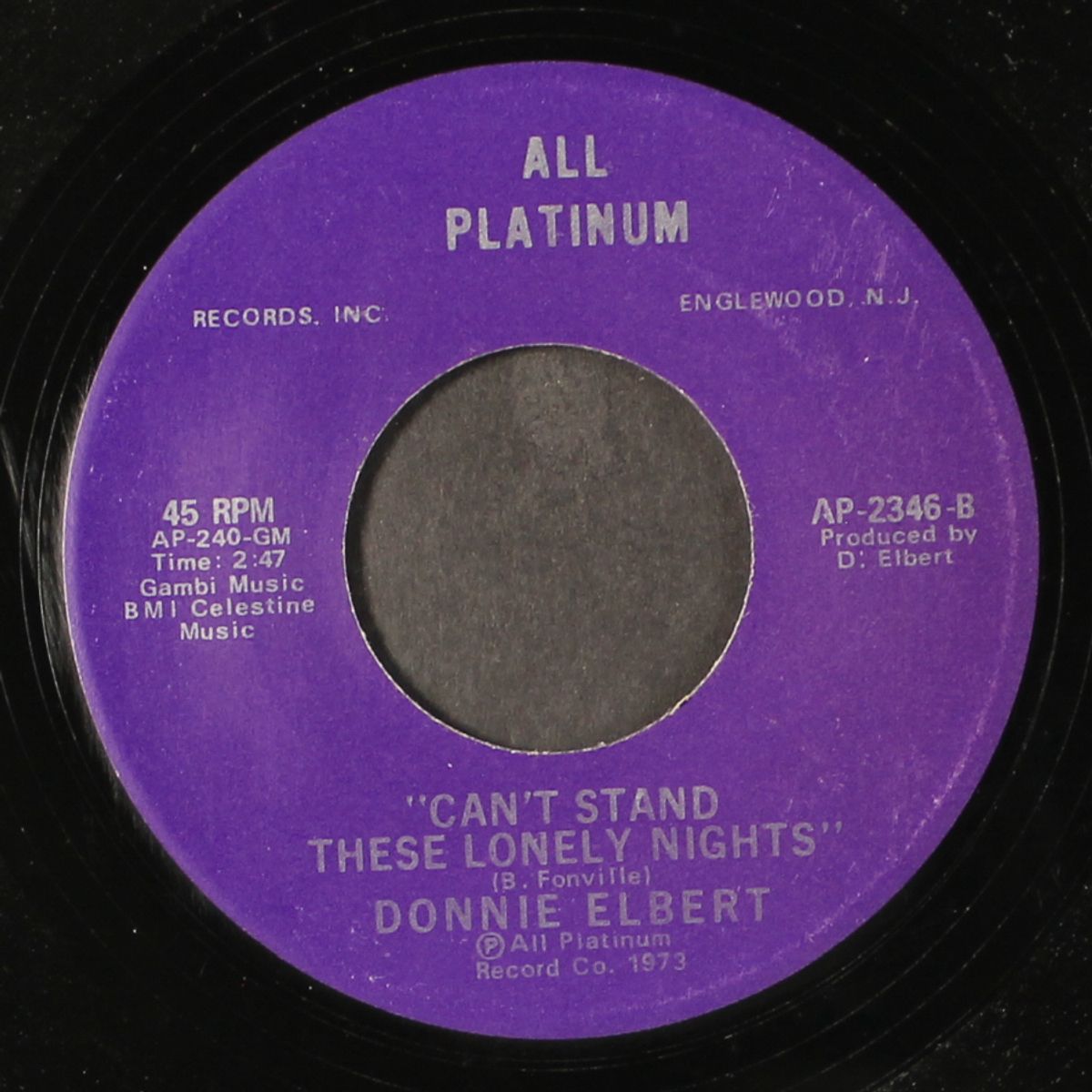 this feeling of losing you / can't stand these lonely nights by DONNIE ELBERT