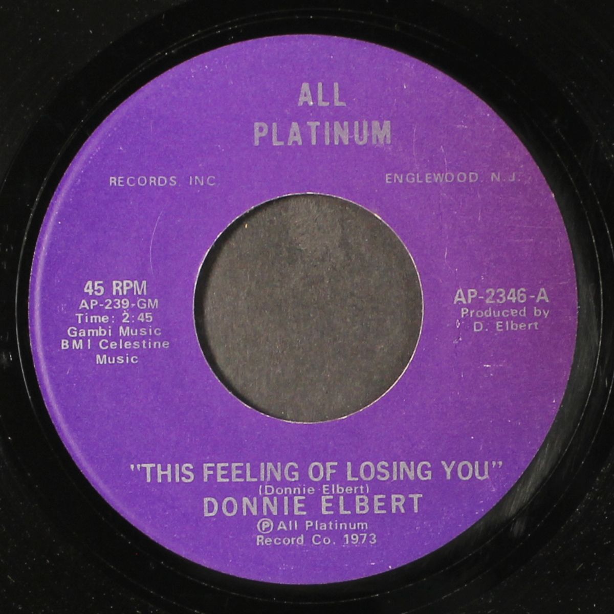 this feeling of losing you / can't stand these lonely nights by DONNIE ELBERT