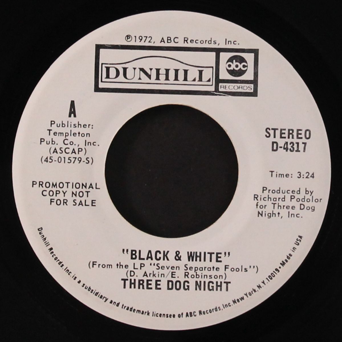 black & white / mono by THREE DOG NIGHT