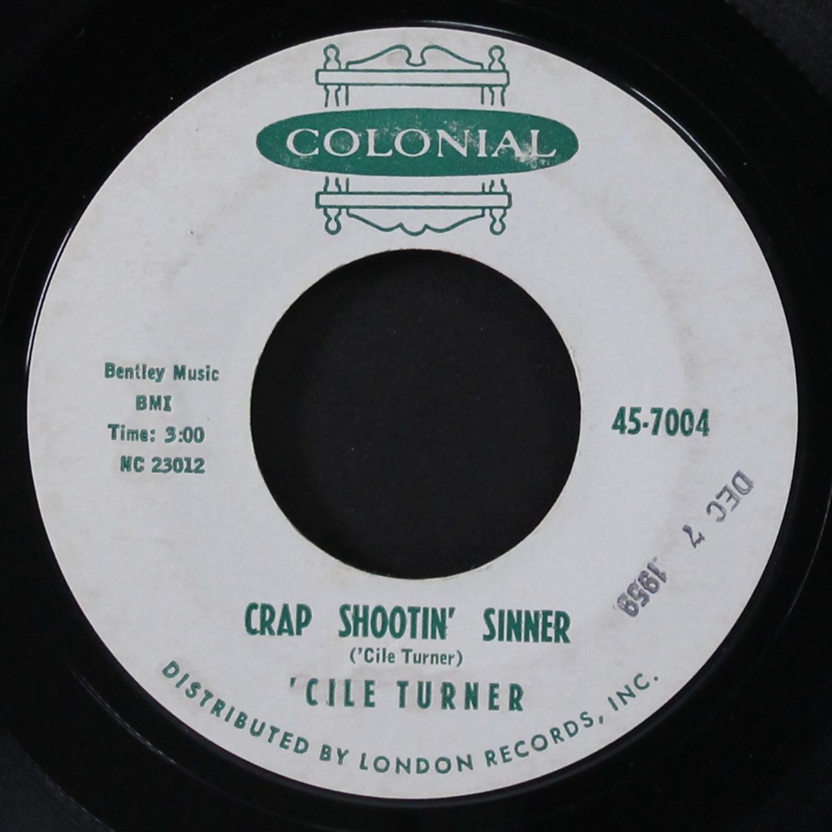 crap shootin' sinner / the golden rule by 'CILE TURNER