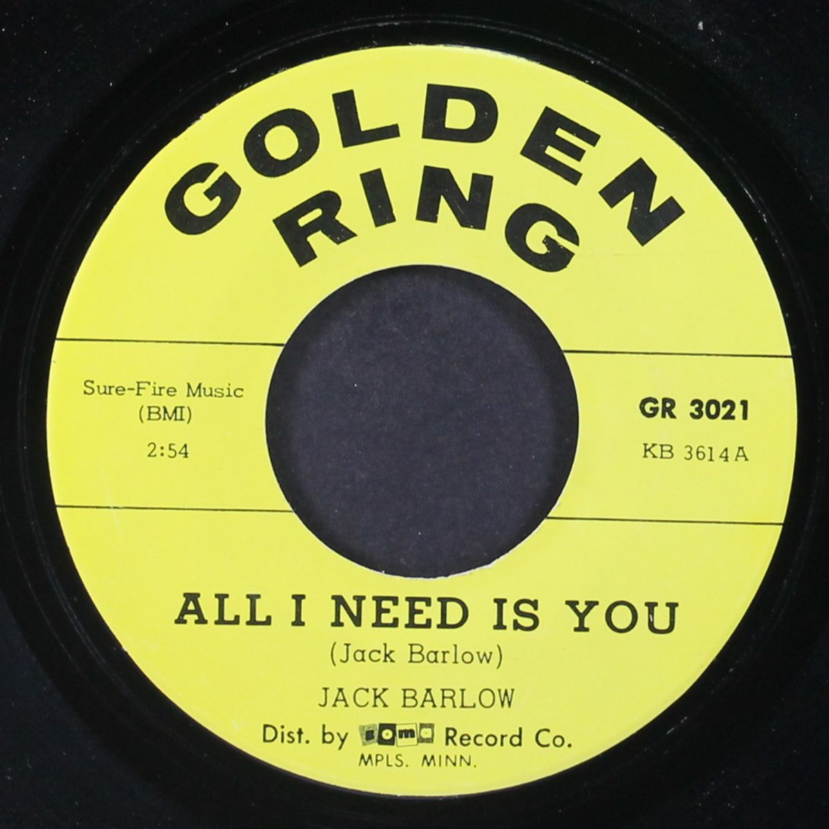all i need is you / a dollar short and a day late by JACK BARLOW