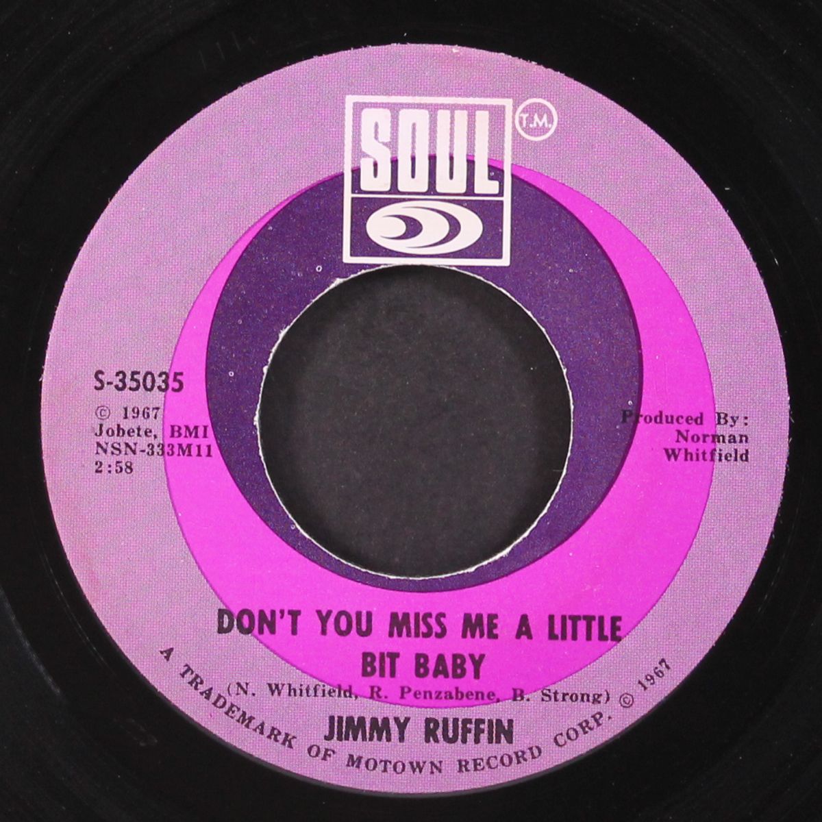 don't you miss me a little bit baby / i want her love by JIMMY RUFFIN