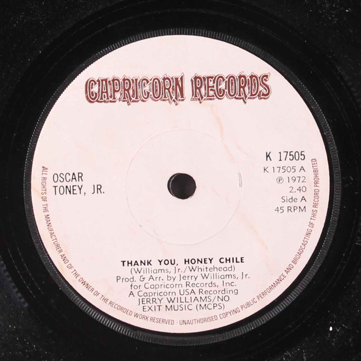 thank you honey chile by OSCAR TONEY JR.