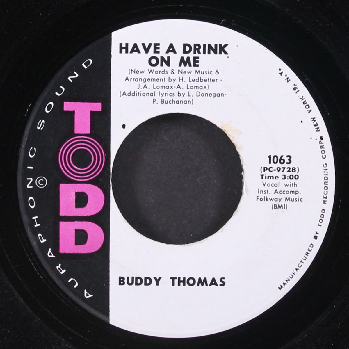 have a drink on me / learning to forget by BUDDY THOMAS