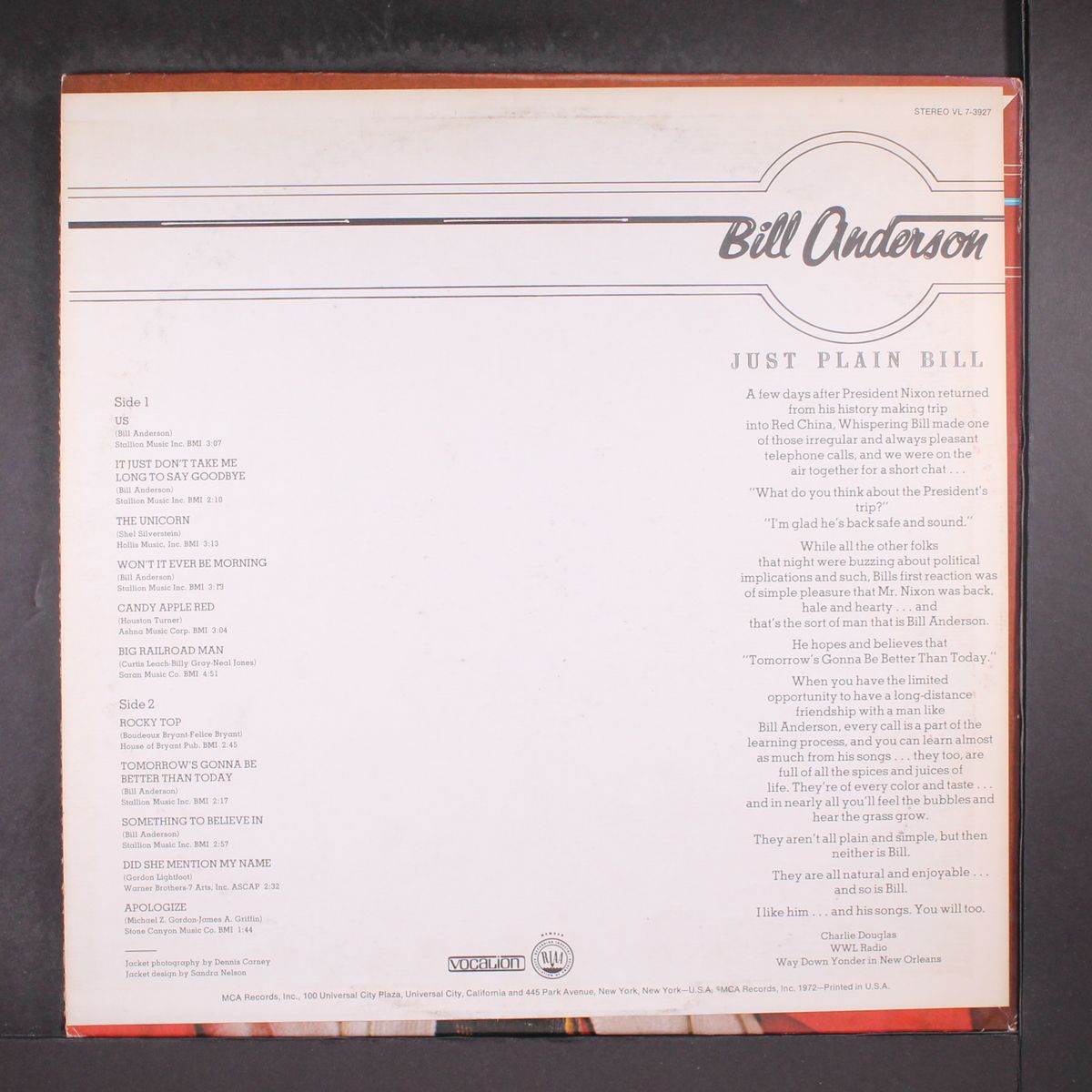 just plain bill by BILL ANDERSON