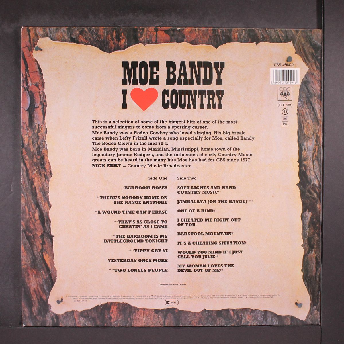 i love country by MOE BANDY