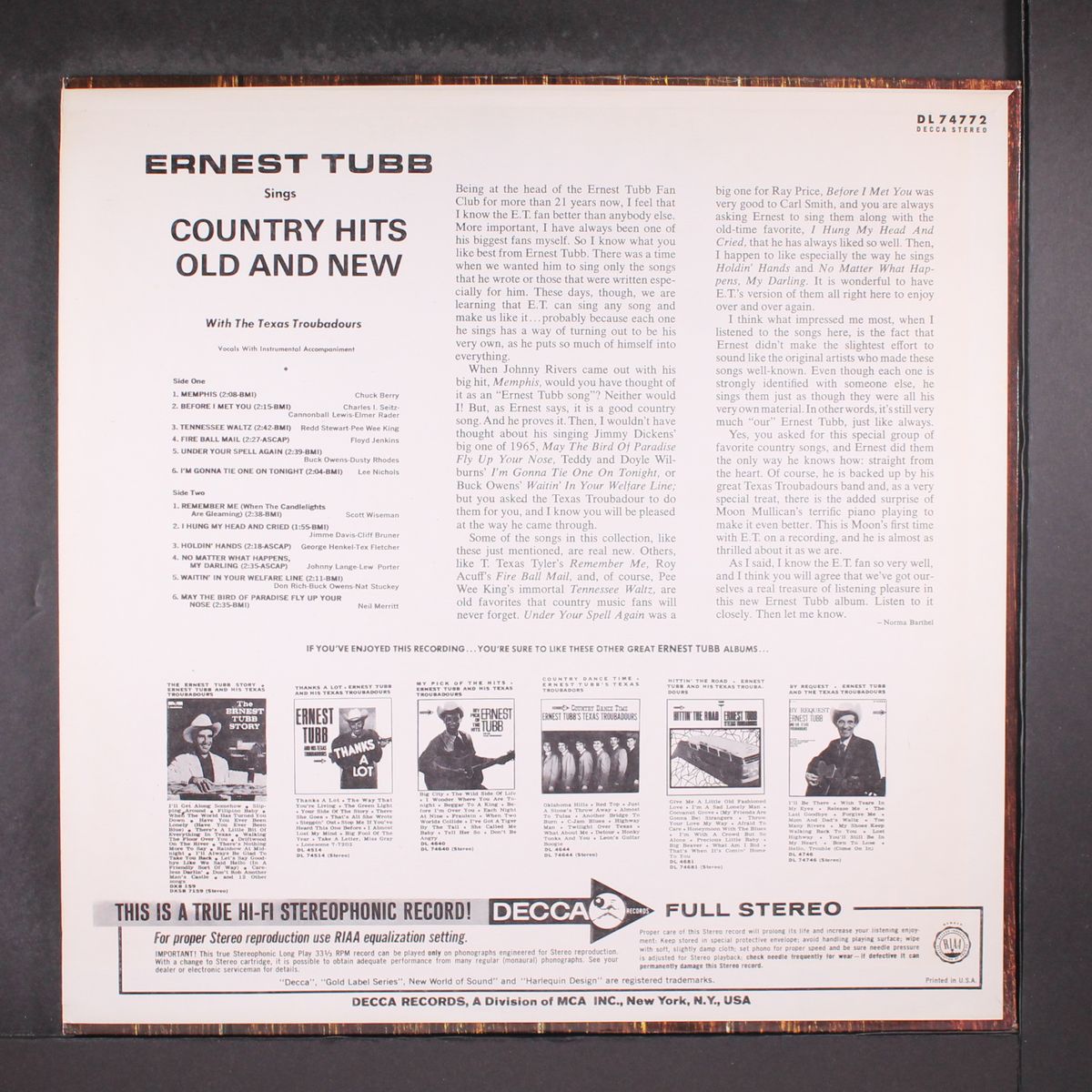 country hits old & new by ERNEST TUBB