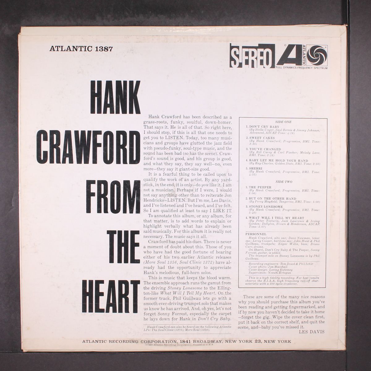 from the heart by HANK CRAWFORD