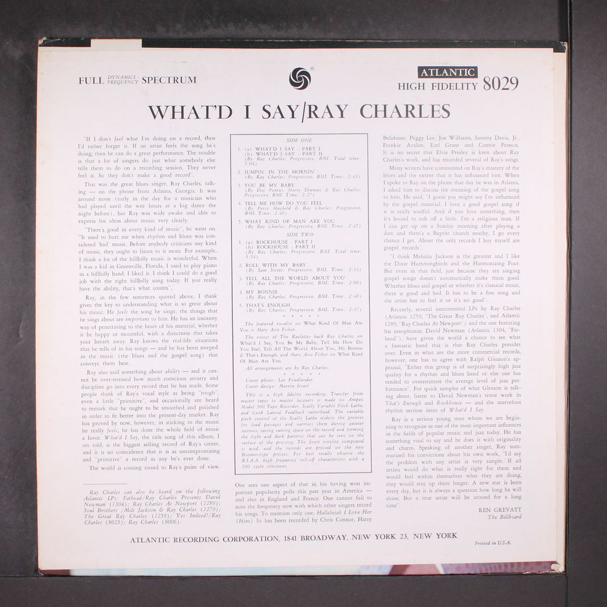what'd i say by RAY CHARLES