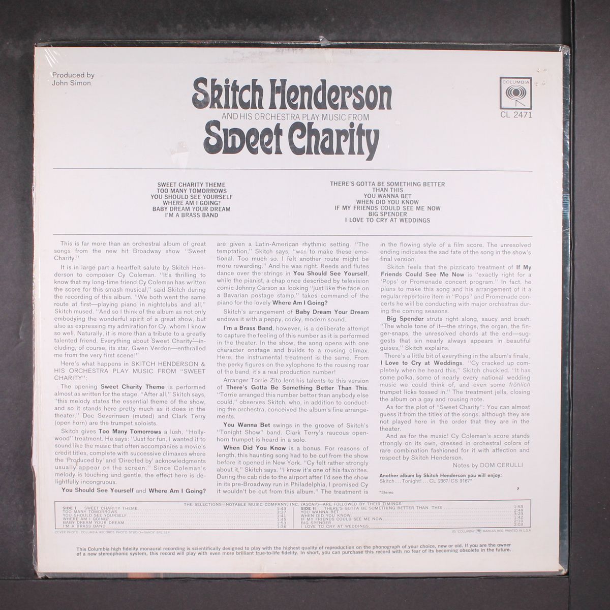sweet charity by SKITCH HENDERSON