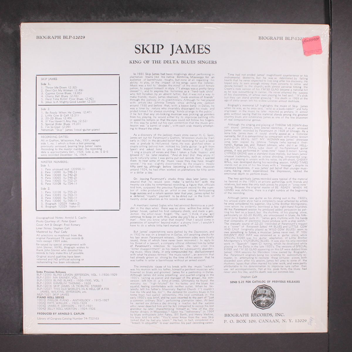 king of the delta blues singers by SKIP JAMES