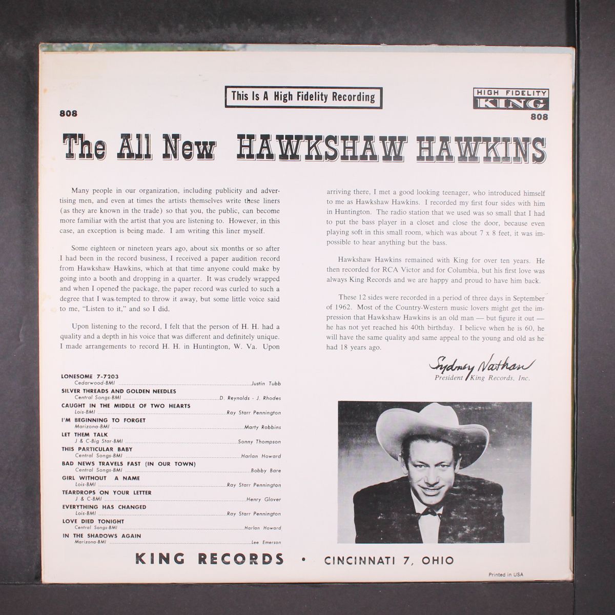 the all new by HAWKSHAW HAWKINS