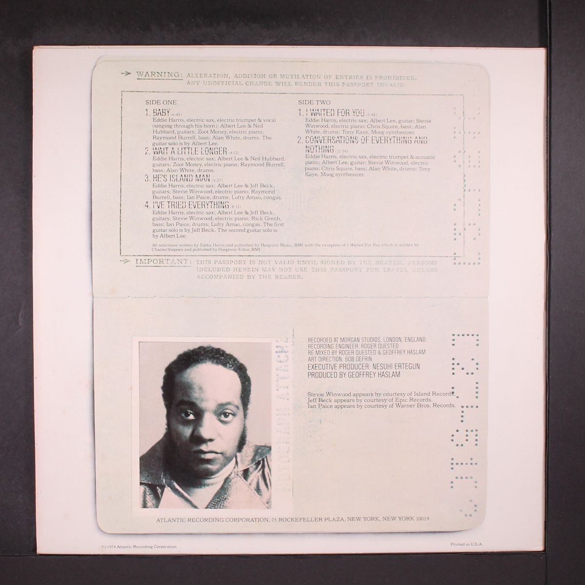 e.h. in the u.k. by EDDIE HARRIS