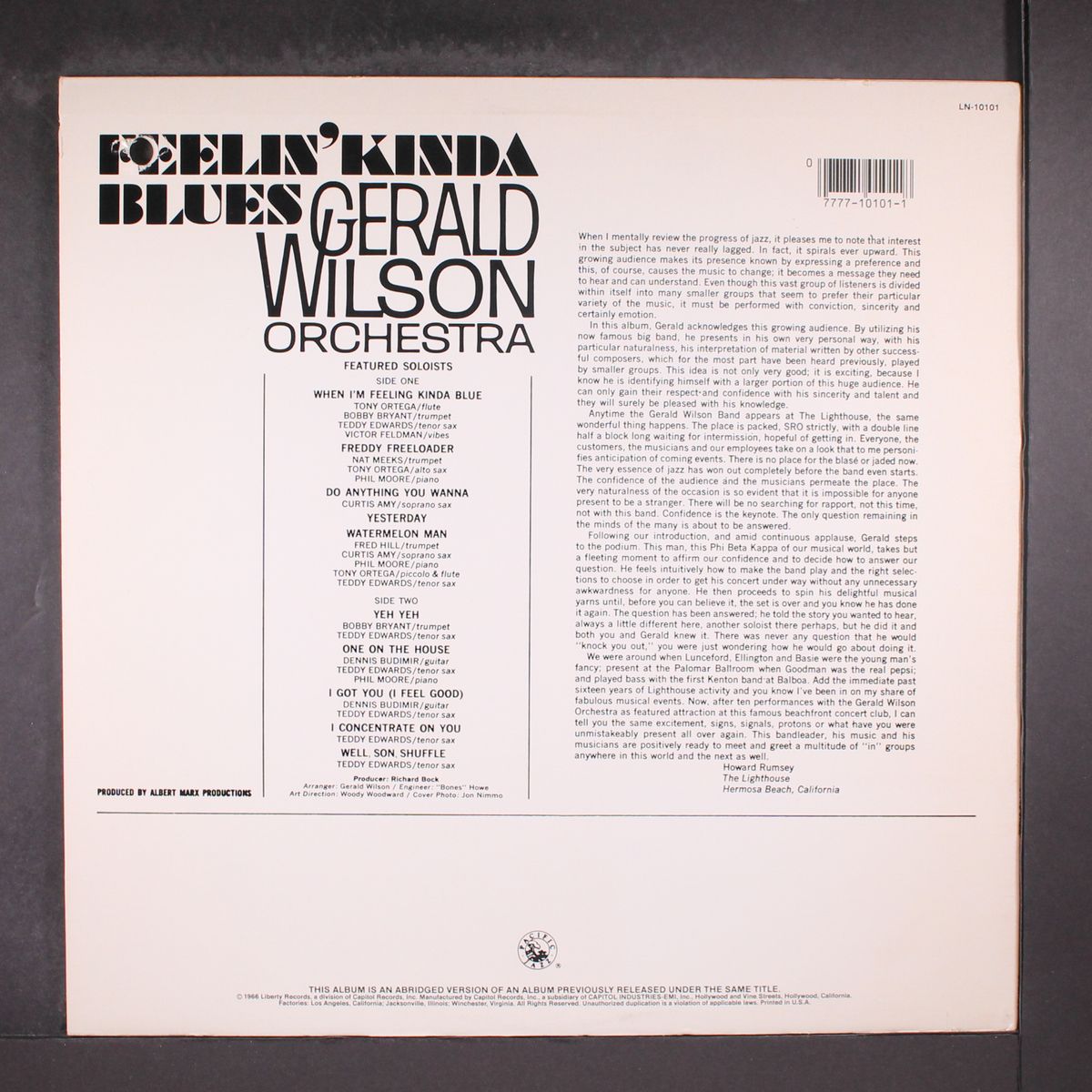 feelin' kinda blues by GERALD WILSON