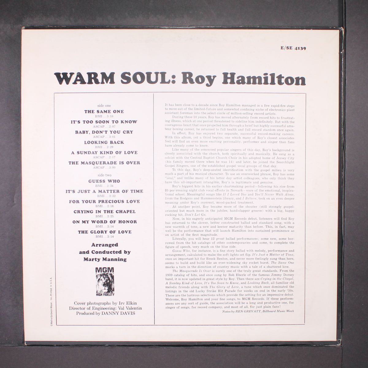 warm soul by ROY HAMILTON