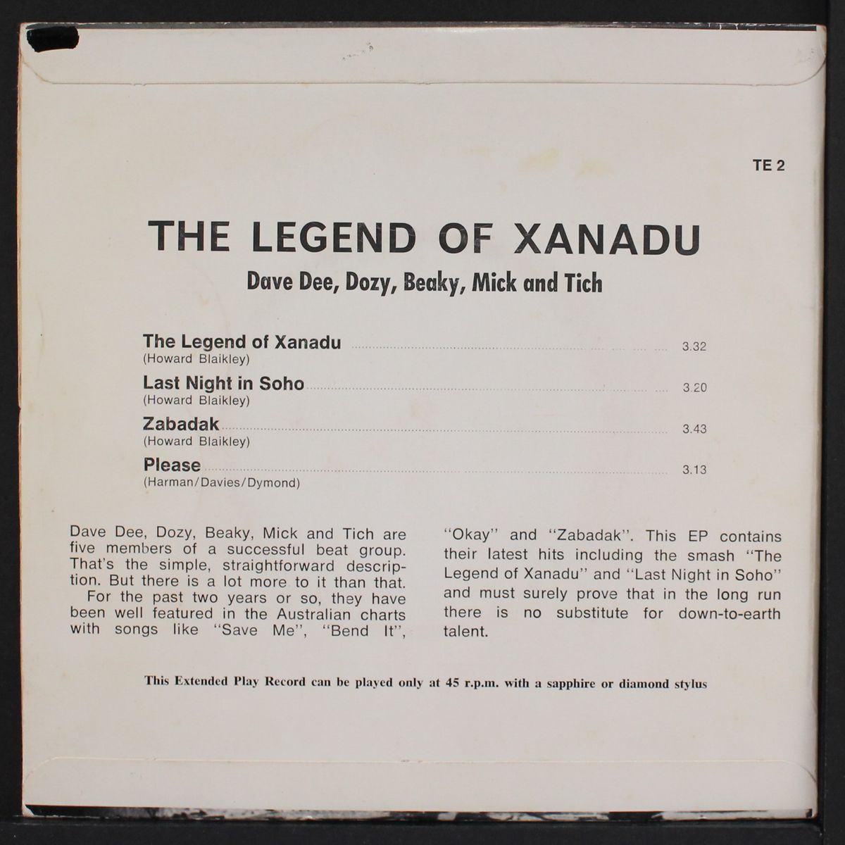 xanadu by DAVE DEE, DOZY, BEAKY, MICK & TICH