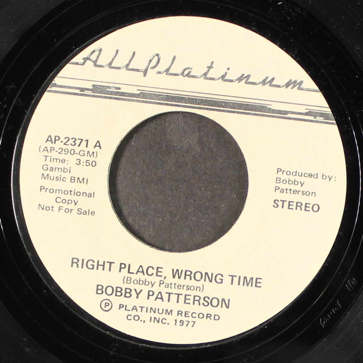 right place, wrong time / same by BOBBY PATTERSON