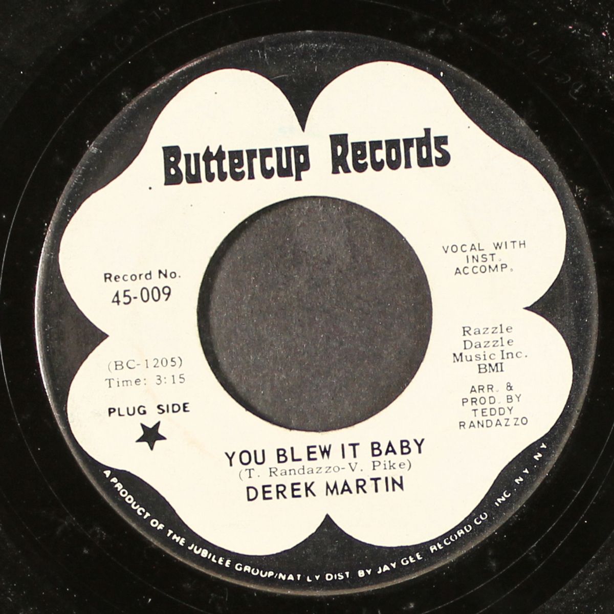 you blew it baby / moving hands of time by DEREK MARTIN