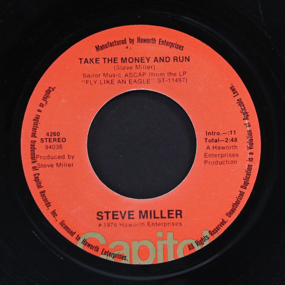 take the money & run / sweet maree by STEVE MILLER