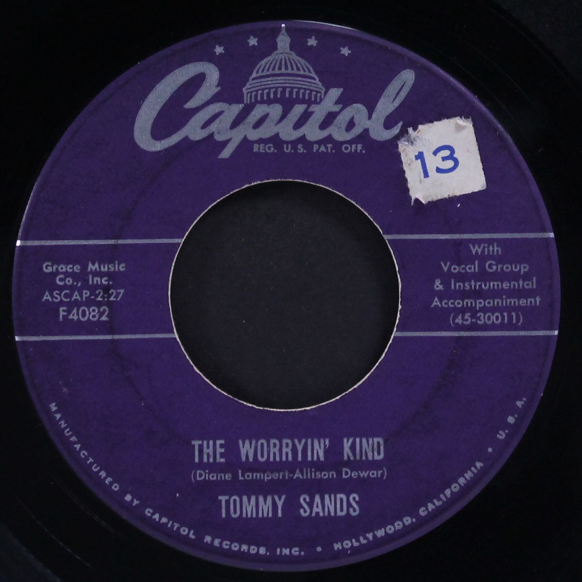 the worryin' kind / bigger than texas by TOMMY SANDS