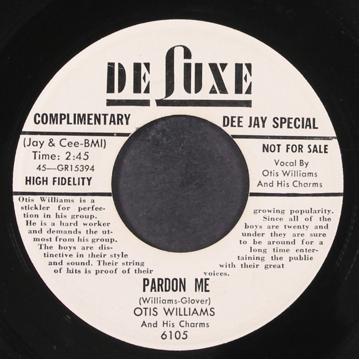 pardon me / blues stay away from me by OTIS WILLIAMS & CHARMS