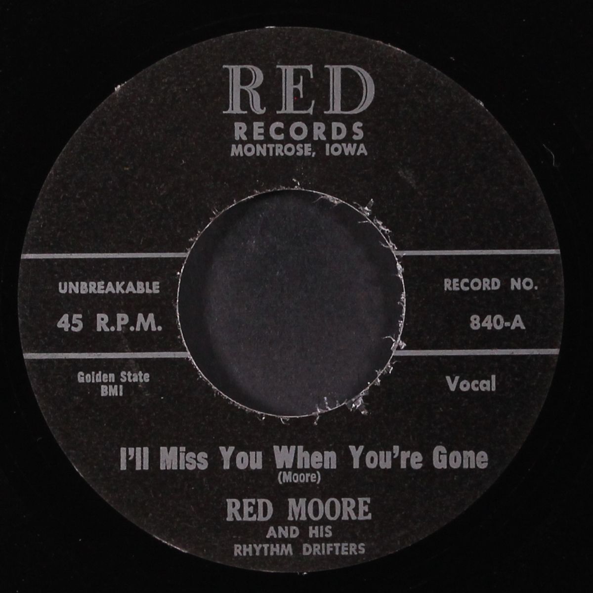 crawdad song / i'll miss you when you're gone by RED MOORE
