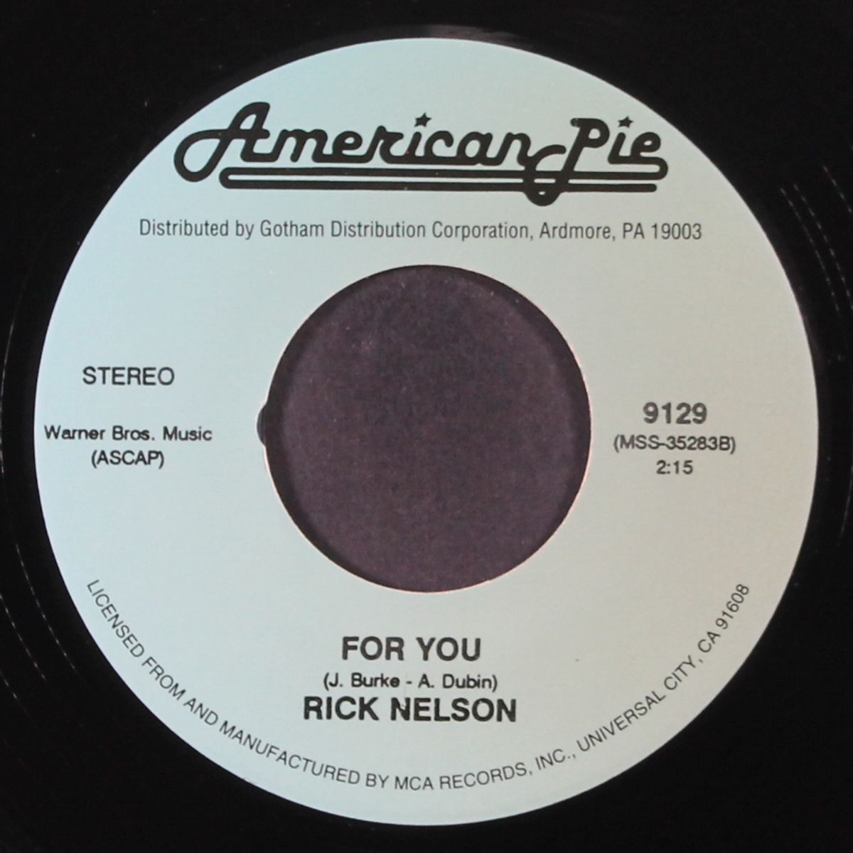 fools rush in / for you by RICK NELSON