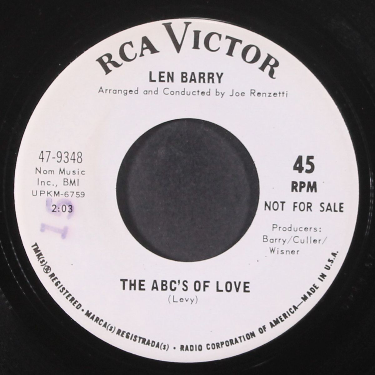 the abc's of love / come rain or come shine by LEN BARRY