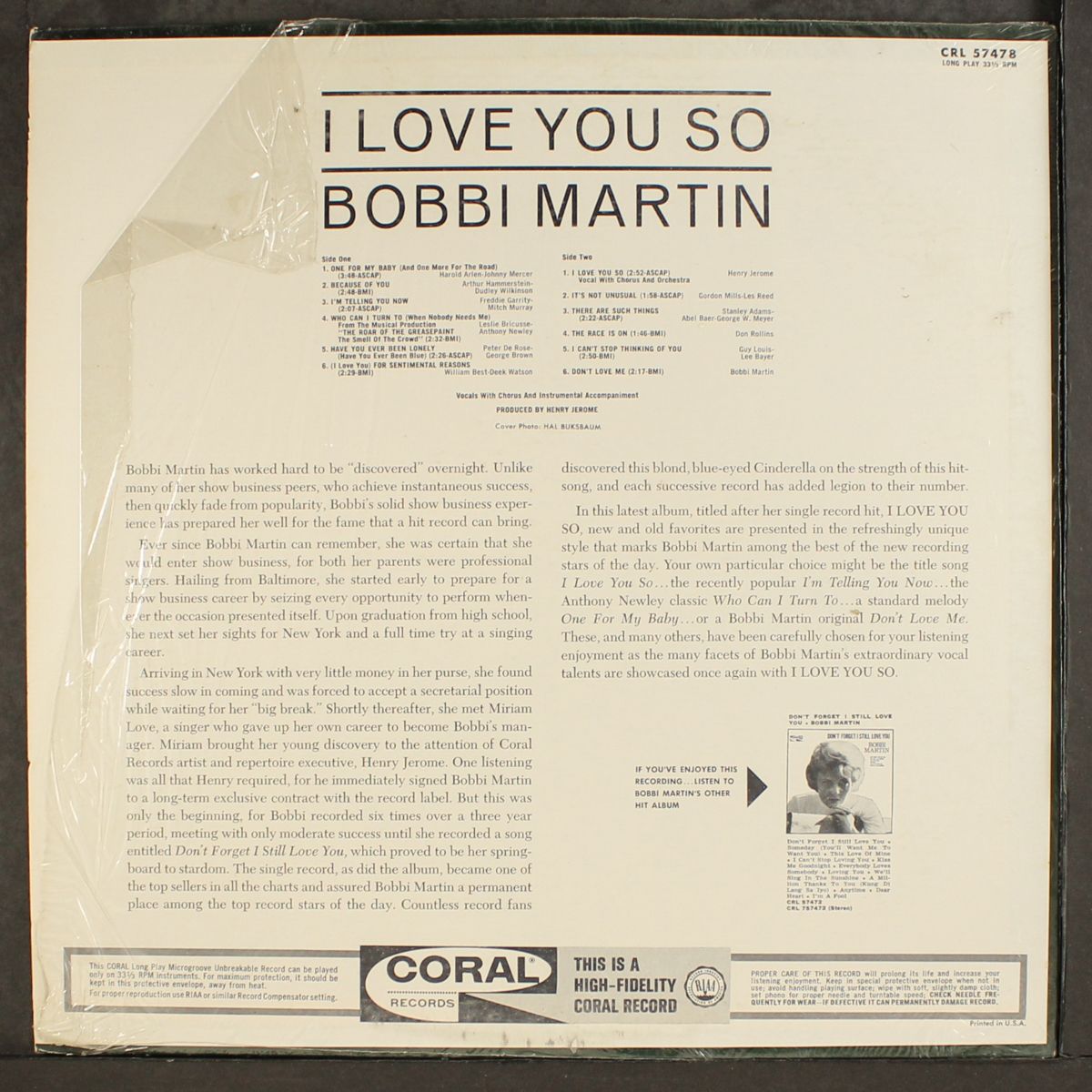 i love you so by BOBBI MARTIN