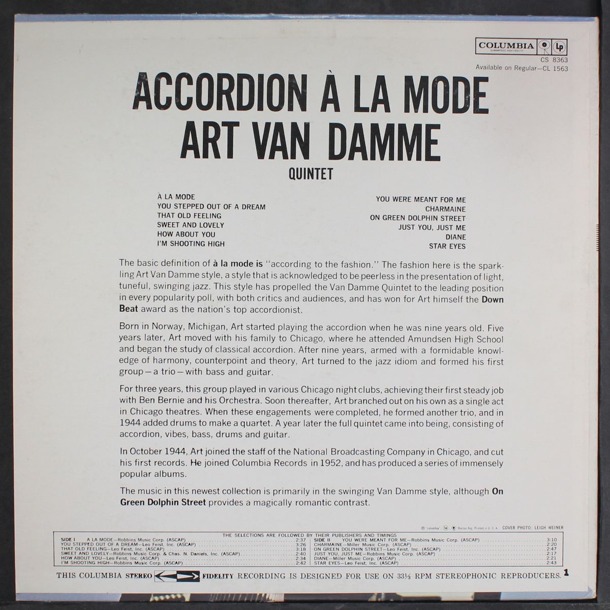 accordion a la mode by ART VAN DAMME