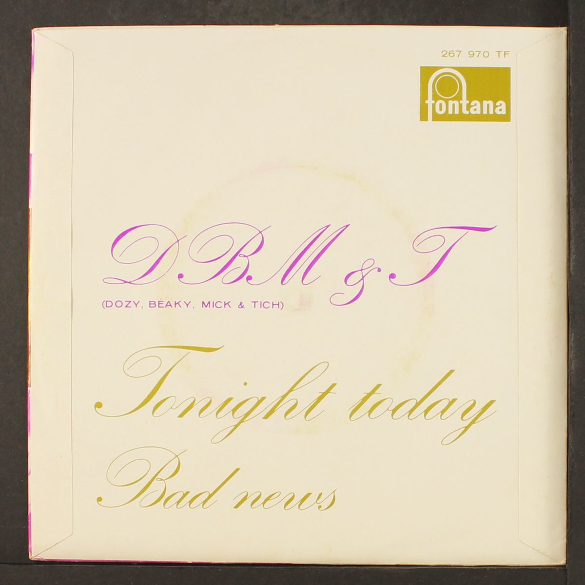 tonight today by D B M & T