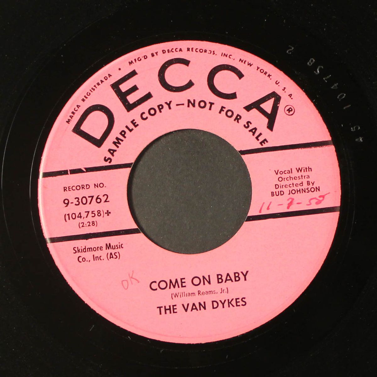 come on baby by VAN DYKES