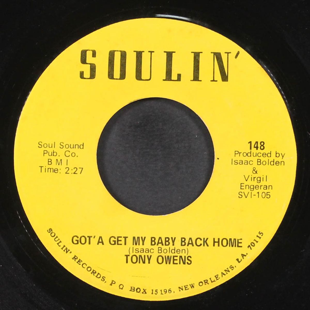 confessin' a feeling / got'a get my baby back home by TONY OWENS