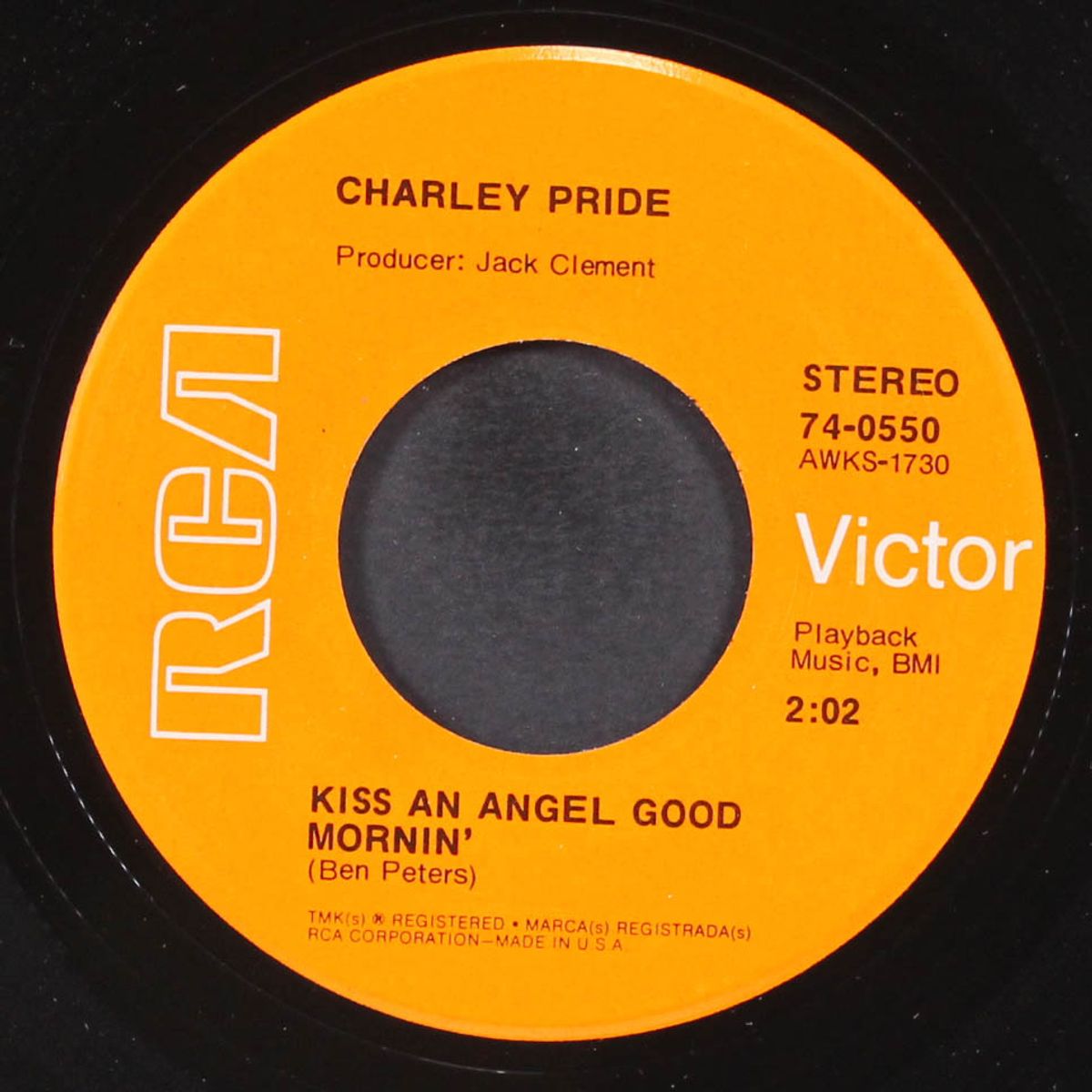 kiss an angel good morning' by CHARLEY PRIDE