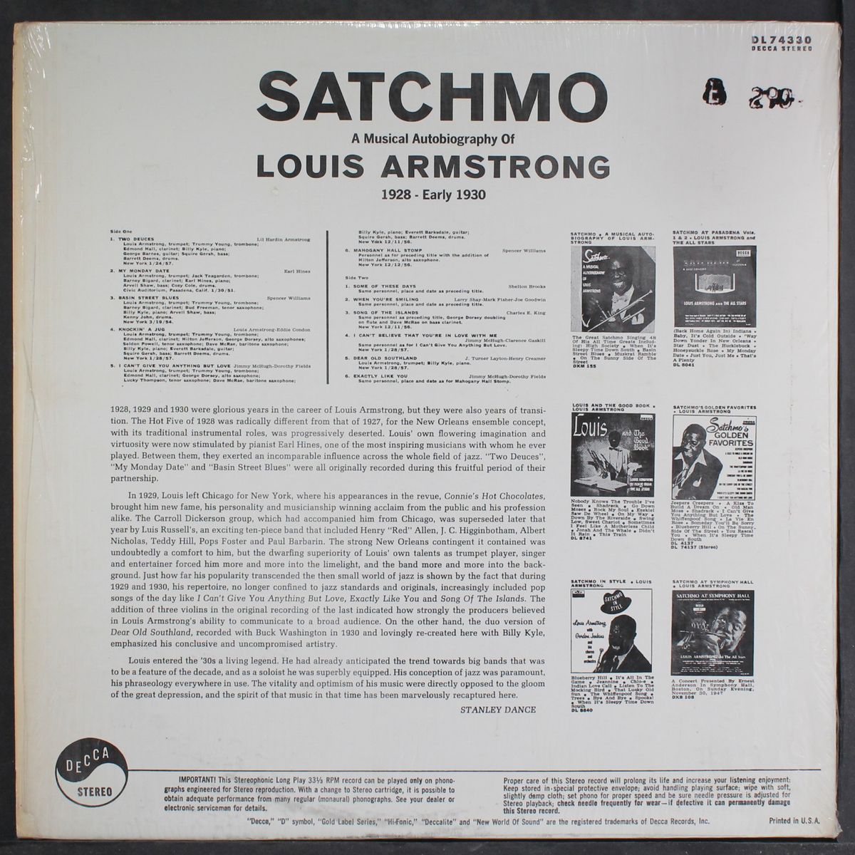 satchmo by LOUIS ARMSTRONG