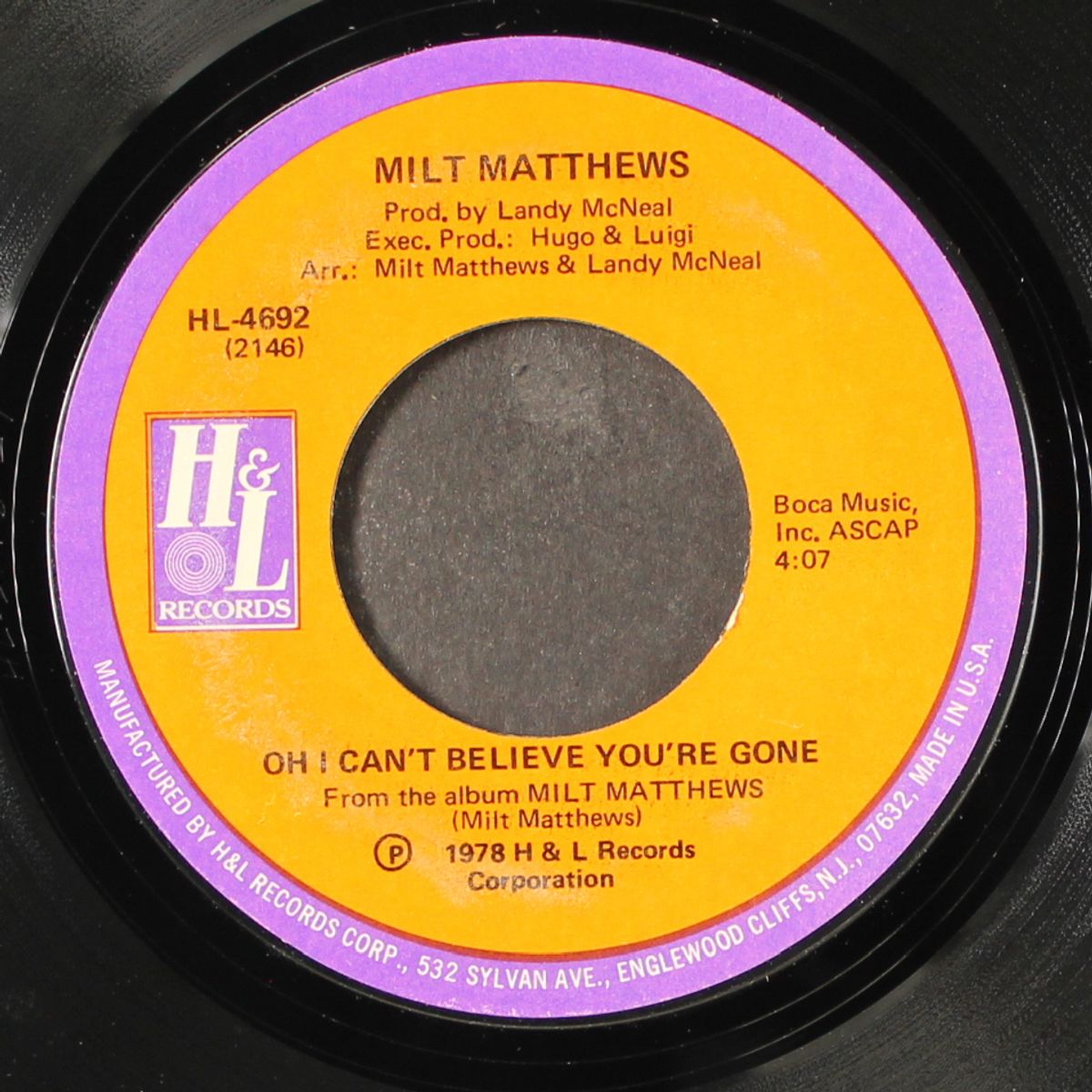 trust me / oh i can't believe you're gone by MILT MATTHEWS