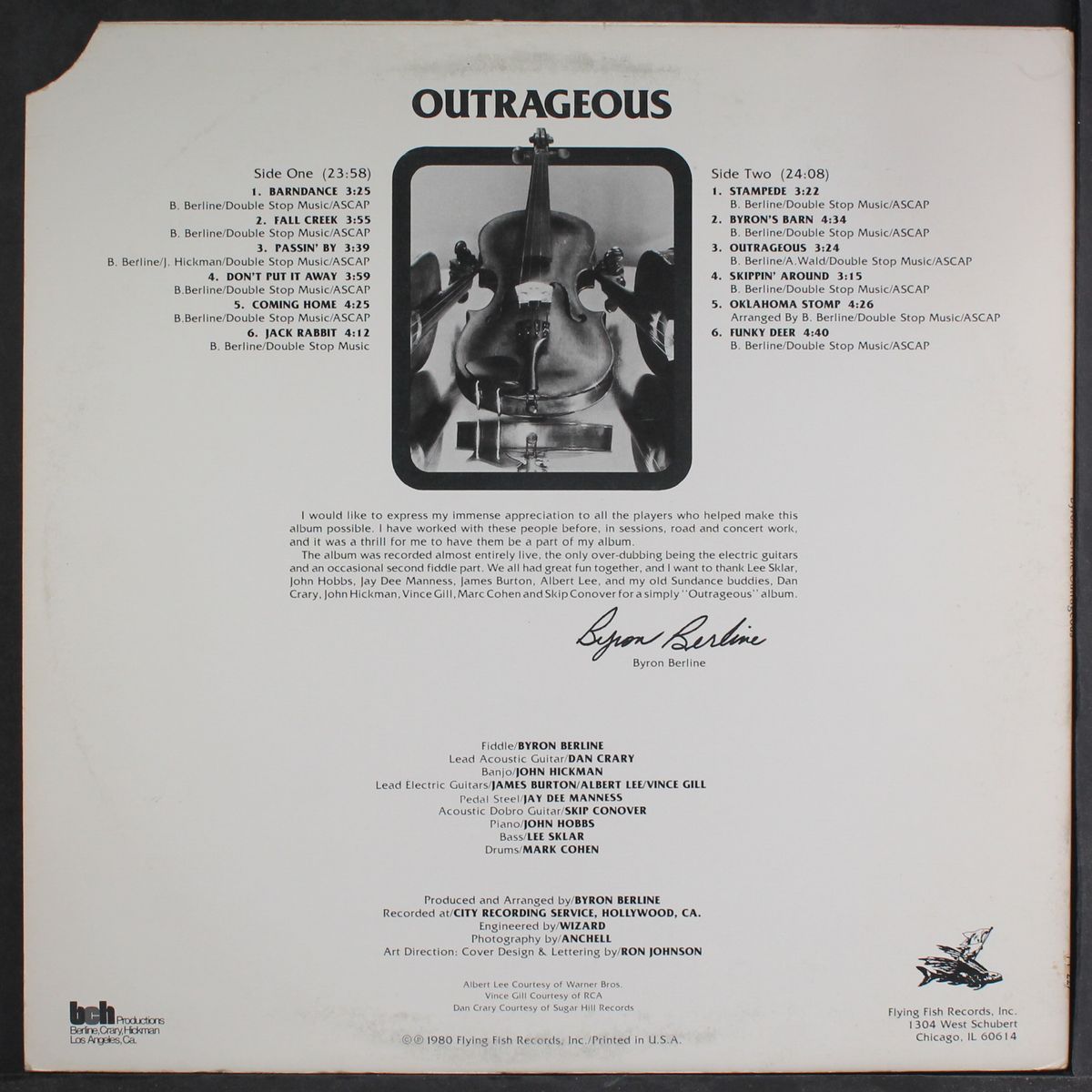 outrageous by BYRON BERLINE
