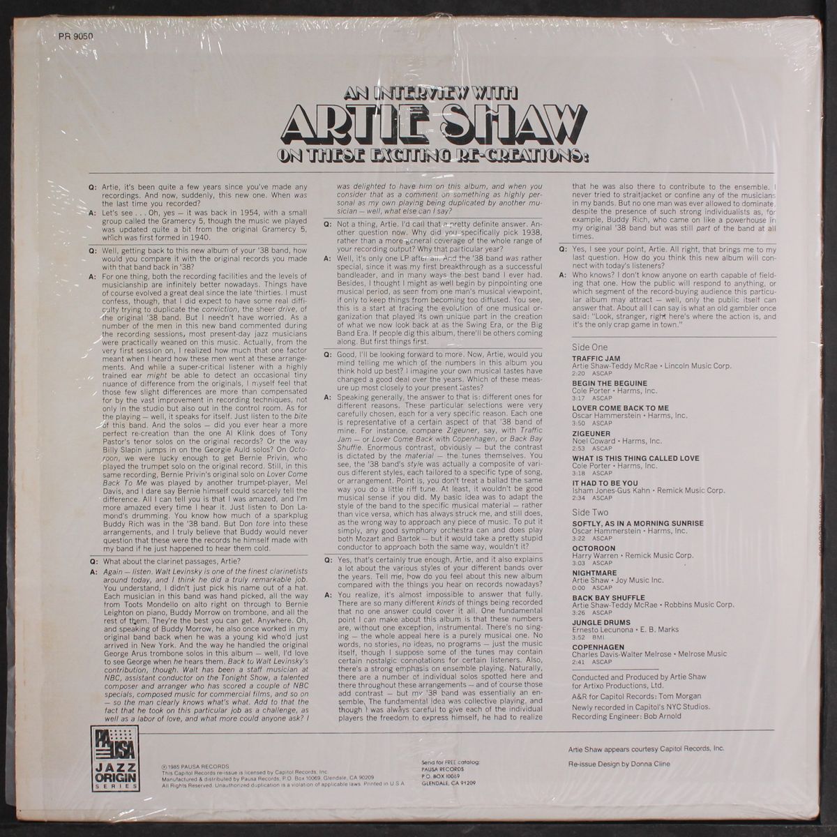 re-creates his great '38 band by ARTIE SHAW