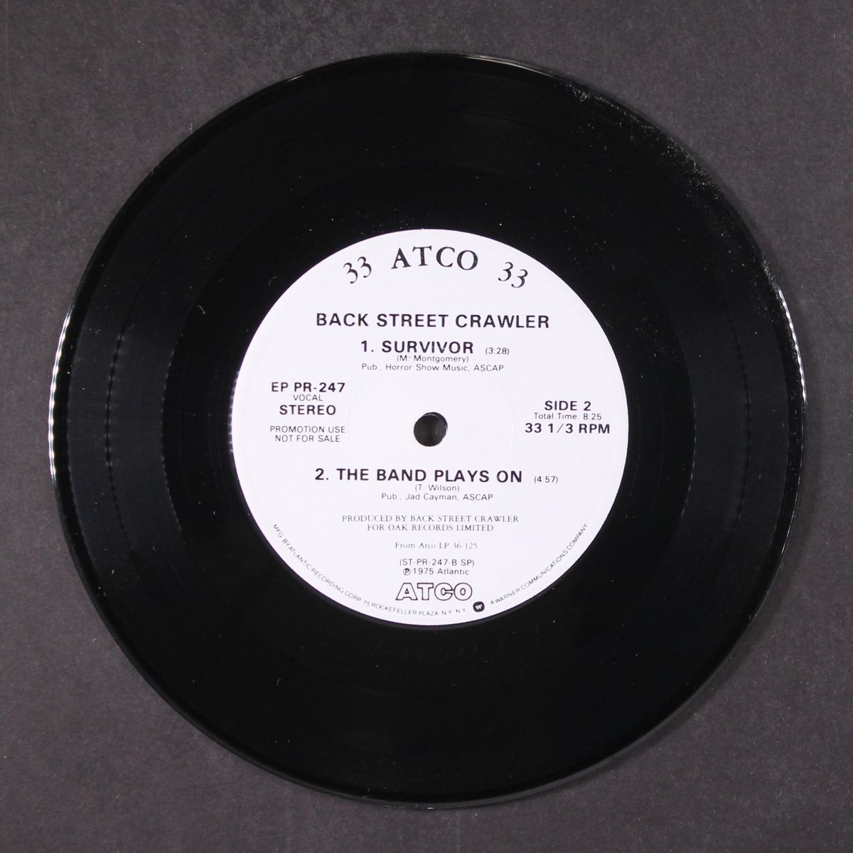 the band plays on sampler e.p. by BACK STREET CRAWLER