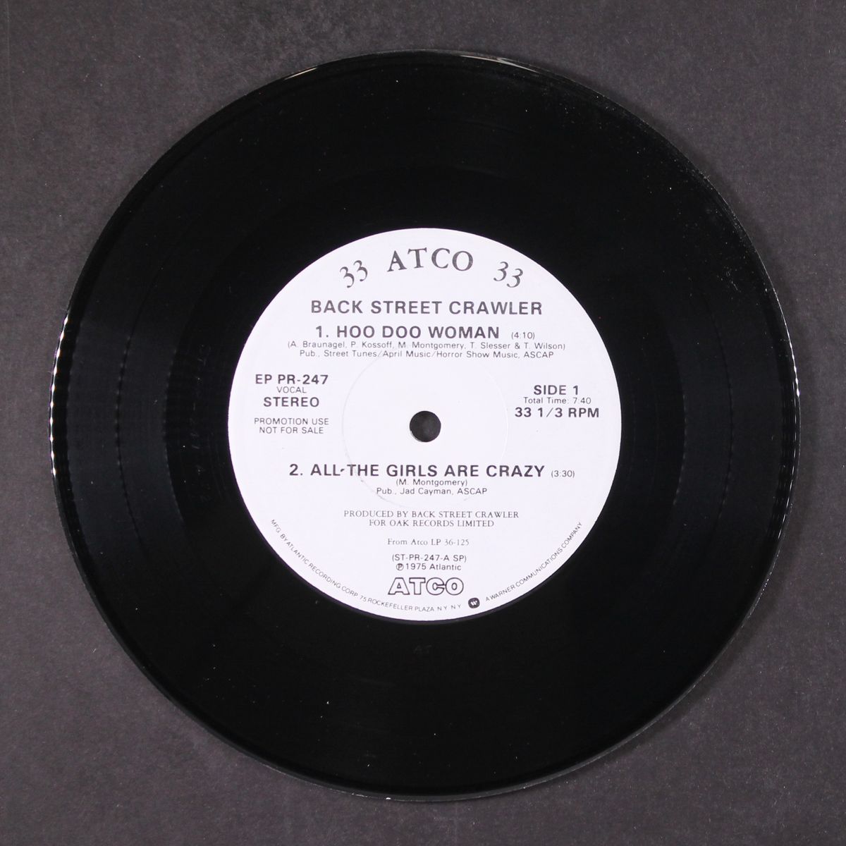 the band plays on sampler e.p. by BACK STREET CRAWLER