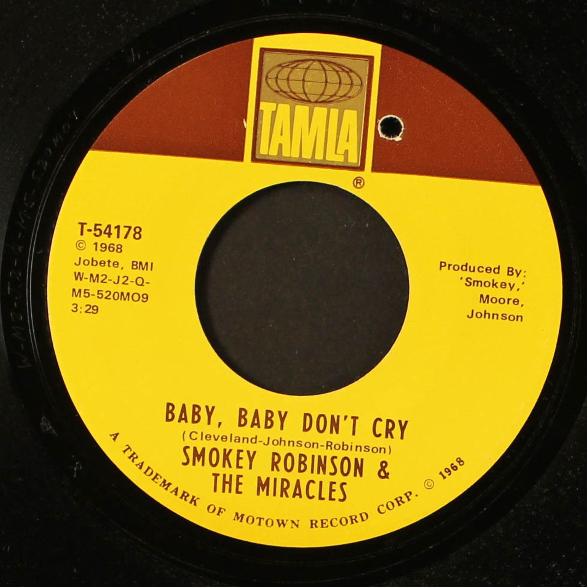 baby, baby don't cry / your mother's only daughter by SMOKEY ROBINSON & MIRACLES