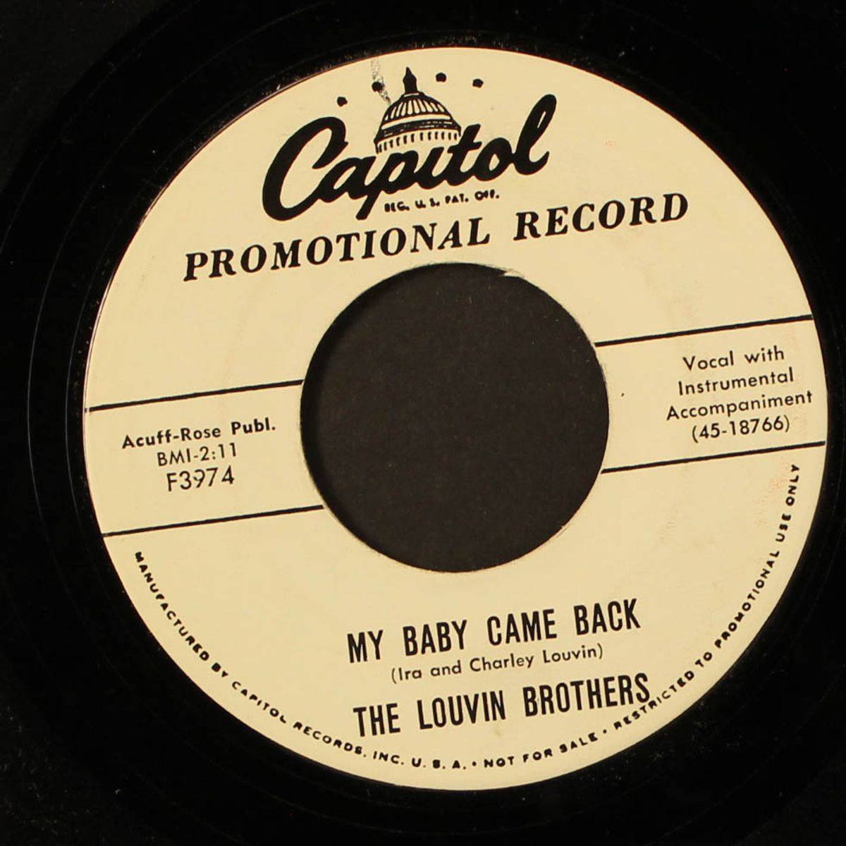 my baby came back / she didn't even know i was gone by LOUVIN BROTHERS