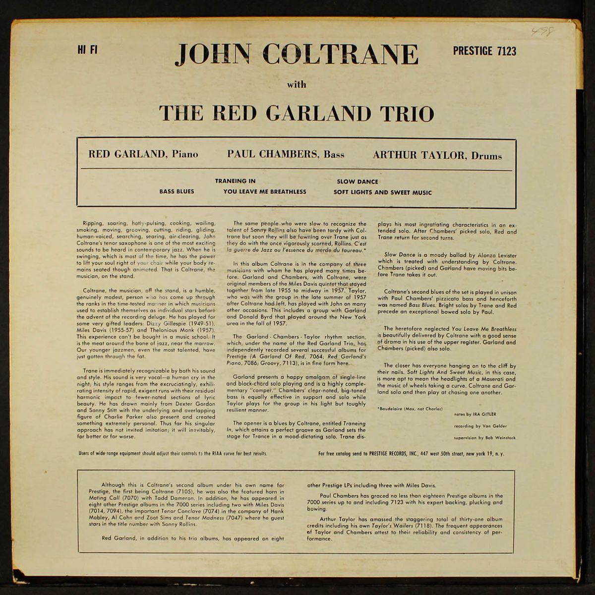 with red garland trio by JOHN COLTRANE