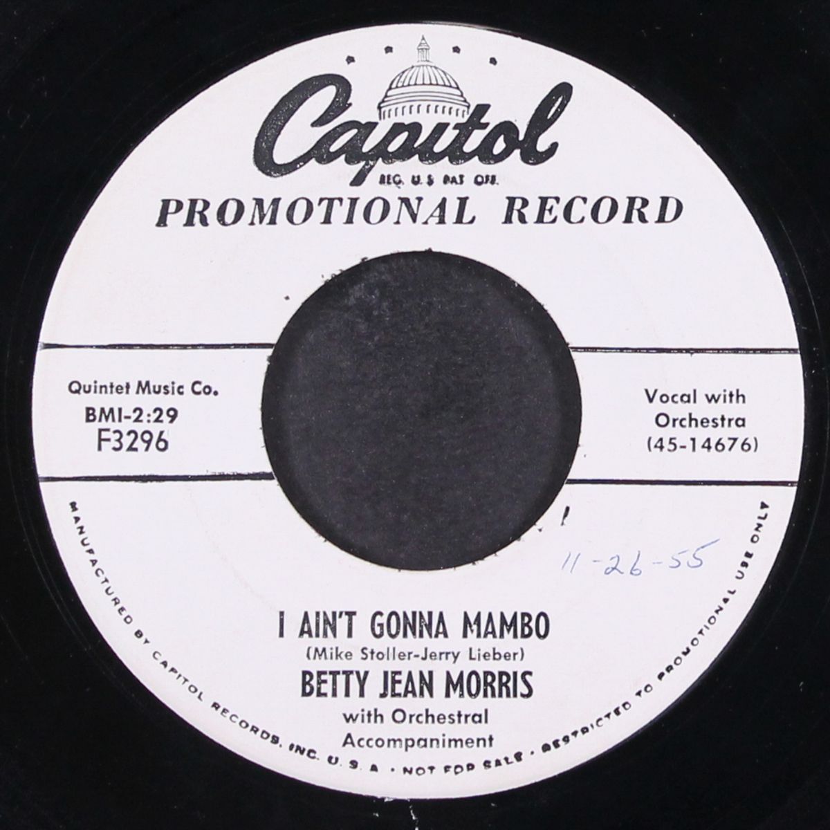 i ain't gonna mambo / shack daddy by BETTY JEAN MORRIS